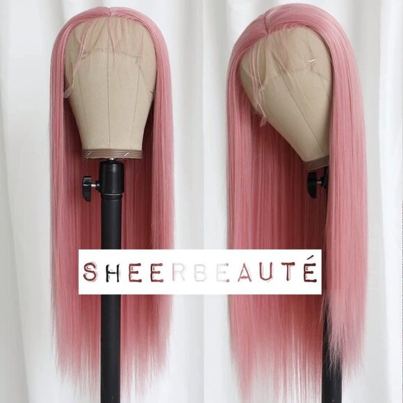 Dark Pink T-Part Lace Front Wigs - Picture 3 of 5